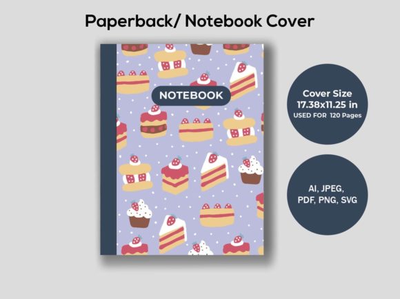 Kawaii Notebook Cover for KDP Interiors Graphics