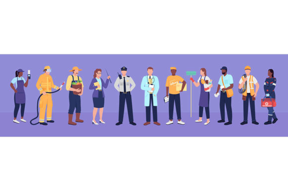 Key Workers Vector Graphics & Illustrations