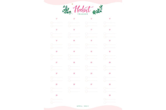 Monthly Habit Track Planner Graphics