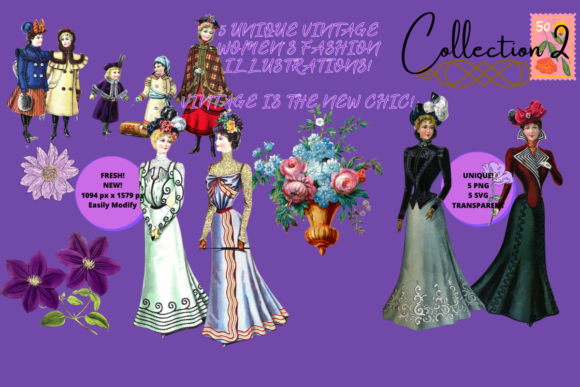 Reviewing 5 Unique Vintage Women s Fashion, V.2 for Embroidery