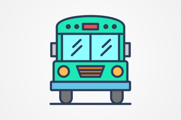 School Bus Line Filled Icon: Graphics & Icons Review
