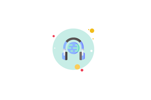 School Icon Headset: Blue Graphics & Icons