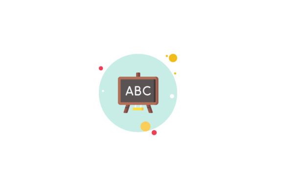 School Icons & Graphics: Blackboard ABC Circle