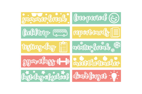 School Planner Stickers for Crafts & Planner Shops