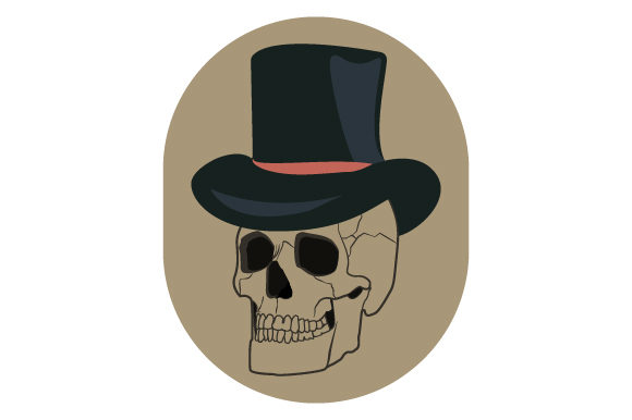 Skull with Top Hat: Crafts & Tattoos Asset