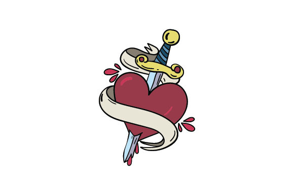 Stabbed Heart Tattoo for Crafts & Tattoos