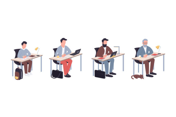 Student Life Flat Vector Graphics & Illustrations