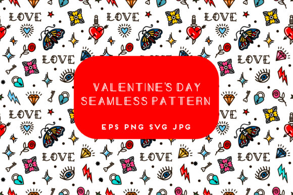 Valentines Day Seamless Pattern - Vector Graphics
